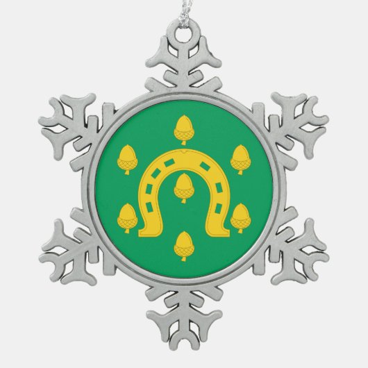 ラットランド国旗 スノーフレークピューターオーナメント (正面)