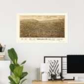 ラットランド， VTパノラママップ – 1885 ポスター (ホームオフィス)