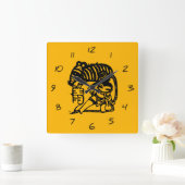 ラット中国のニューイヤー〔占星術の〕十二宮図誕生日Wクロック スクエア壁時計 (ホーム)