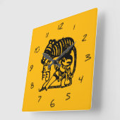 ラット中国のニューイヤー〔占星術の〕十二宮図誕生日Wクロック スクエア壁時計 (傾斜)