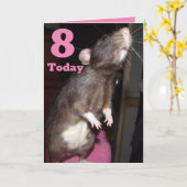 ラット立ちカスタマイズ可能な第8誕生日カード カード (黄色い花)