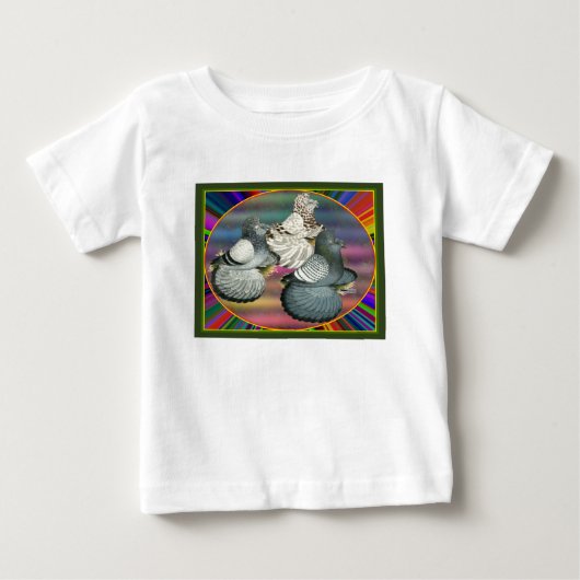 ラッパは三を鳩にする ベビーTシャツ (正面)