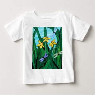 ラッパスイセンおよびドラゴンは飛びます ベビーTシャツ