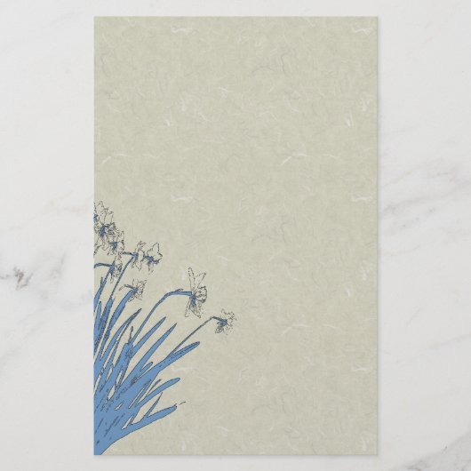 ラッパスイセンによっては文房具が開花します 便箋 (正面)