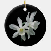 ラッパスイセンのクリスマスのオーナメント セラミックオーナメント (裏面)