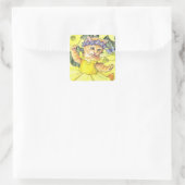 ラッパスイセンの子ネコのステッカー スクエアシール (バッグ)