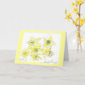 ラッパスイセンの挨拶状 カード (黄色い花)