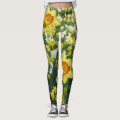 ラッパスイセンの春の花の黄橙色のレギンス レギンス (正面)