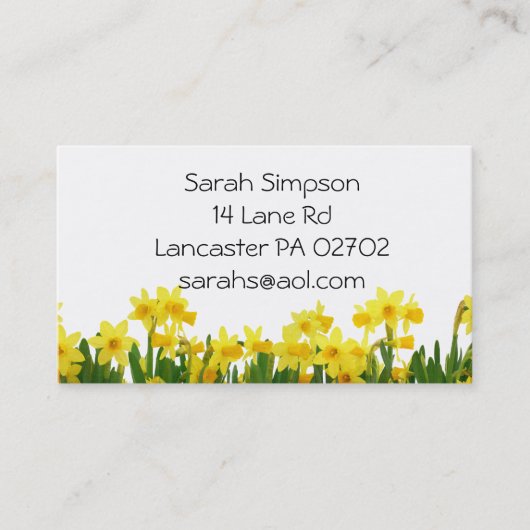 ラッパスイセンの花の名刺 名刺 (正面)