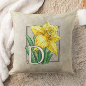 ラッパスイセンの花柄のモノグラムのためのD クッション (ブランケット)
