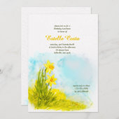 ラッパスイセンの誕生日の招待状 招待状 (正面/裏面)