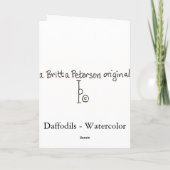 ラッパスイセン-水彩画 カード (裏面)