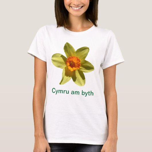 ラッパスイセン、Cymru AMのbyth Tシャツ (正面)