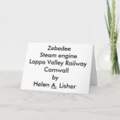 ラッパバレーのゼベディー蒸気機関 シーズンカード (裏面)