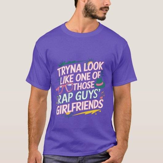 ラッパーの彼女風スタイル8 v tシャツ (正面)