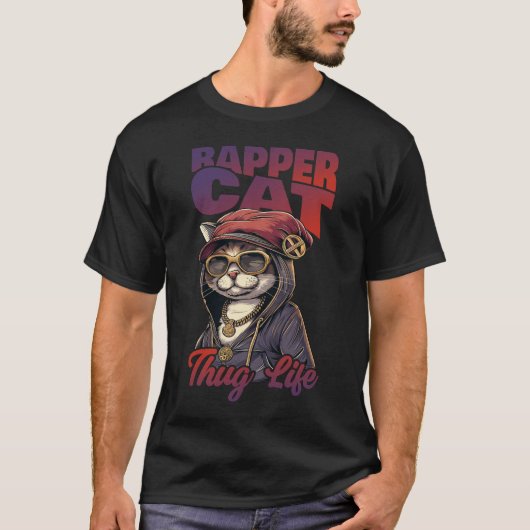 ラッパーキャットサグライフ Tシャツ (正面)