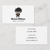 ラッパーキャットミュージシャンのパーソナライズ 名刺 (正面/裏面)