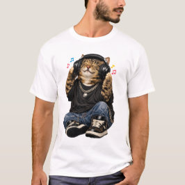 ラッパーキャットミュージックTシャツ Tシャツ
