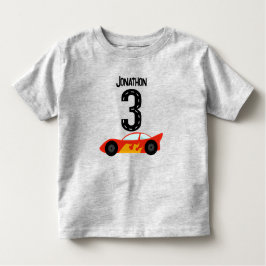 ラッパーソナライズされたカー3回目の誕生日パーティー トドラーTシャツ