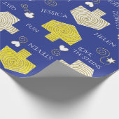 ラッパーソナライズされたピング紙ハヌカー（ユダヤ教の祭り）「Dreideles」 ラッピングペーパー (角)