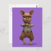 ラッパー豚 ポストカード (正面/裏面)