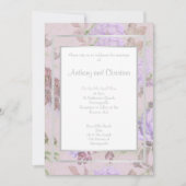 ラッパー パープル ライラック ローズ フローラル エレガント ウェディング 招待状 (正面)