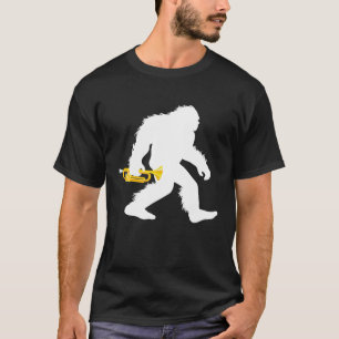 ラッパ付きビッグフットサスカッチトランペットTe Tシャツ