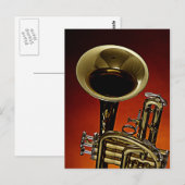 ラッパ前景付きトランペット葉書 ポストカード (正面/裏面)