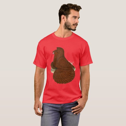 ラッパ・ピジョン・レッド Tシャツ (正面フル)