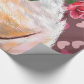 ラッピングおもしろい紙紳士ピグとバラ ラッピングペーパー (角)