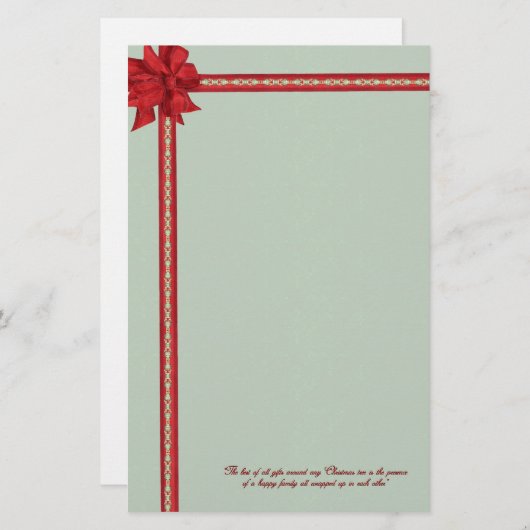 ラッピングされたクリスマスステーショナリー 便箋 (正面/裏面)