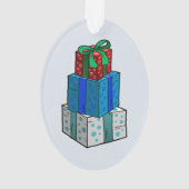 ラッピングされたクリスマスプレゼント オーナメント (裏面)