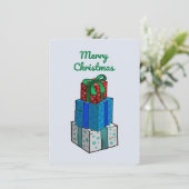 ラッピングされたクリスマスプレゼント シーズンカード (スタンド正面)
