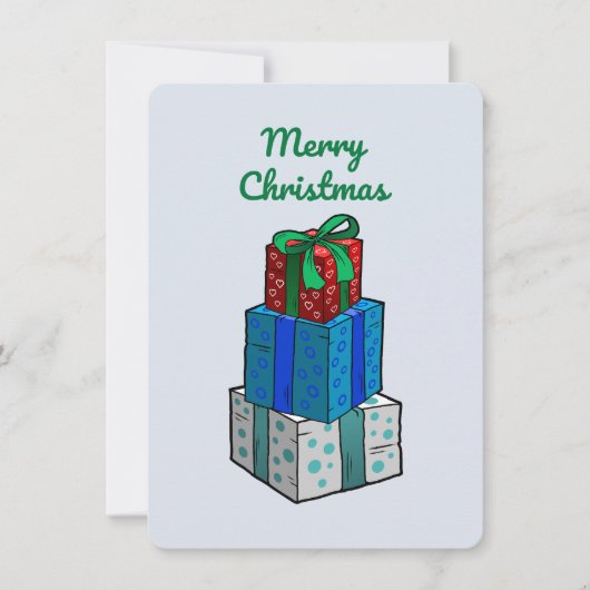 ラッピングされたクリスマスプレゼント シーズンカード (正面)