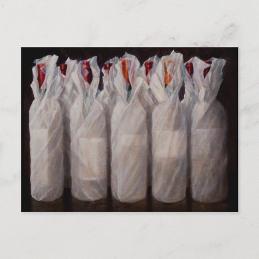 ラッピングされたワインボトル 2010 ポストカード (正面)