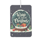 ラッピングしよう クリスマスの雪玉デザイン カーエアーフレッシュナー (正面)