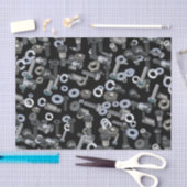 ラッピングティッシュ – ナットとボルト 薄葉紙 (クラフト)