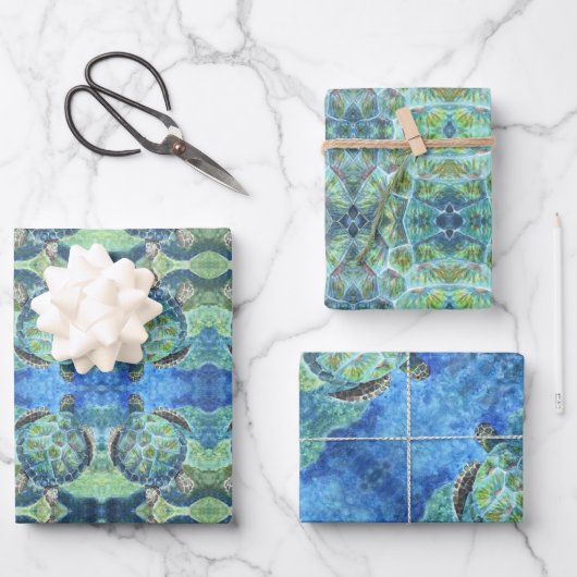 ラッピングペーパーウミガメ#2 ラッピングペーパーシート (正面)