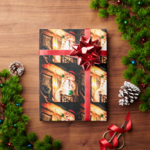 ラッピングペーパー霜の降りた雪だるまデザイン