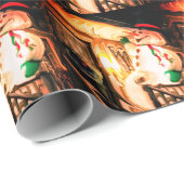 ラッピングペーパー霜の降りた雪だるまデザイン ラッピングペーパー (ロールコーナー)