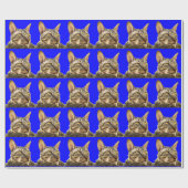 ラッピングペーパー |コーニッシュレックスタイガーキャットブルー (フラット)