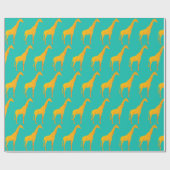 ラッピングペーパー - ゴールドのキリン (フラット)