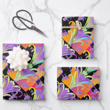 ラッピングペーパー シーツ リリー ブラック