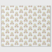 ラッピングペーパー - レインボー 雲 ハート (フラット)