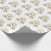 ラッピングペーパー - レインボー 雲 ハート (角)