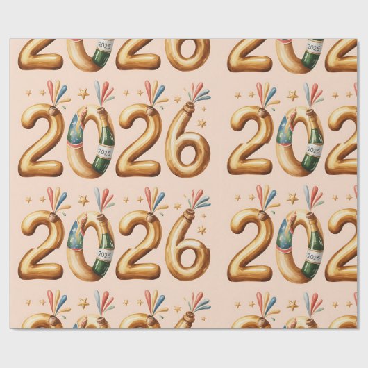 ラッピングペーパー 新年 2026 (フラット)