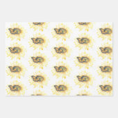 ラッピングペーパー(昆虫)オオカバマダラ、モナークオンヒマワリアート ラッピングペーパーシート (正面)