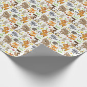 ラッピングペーパー - 森の動物2 (角)