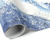 ラッピング日本の紙素晴らし波水色 ラッピングペーパー (ロールコーナー)