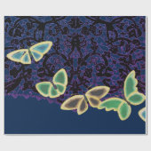 ラッピング日本の紙蝶の青 ラッピングペーパー (フラット)